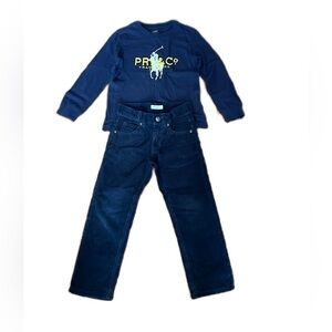 Boundless Polo shirt velvet Gymboree pant Classic Fit Navy Size 5T